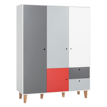 Armoire 3 portes Rouge CONCEPT VOX