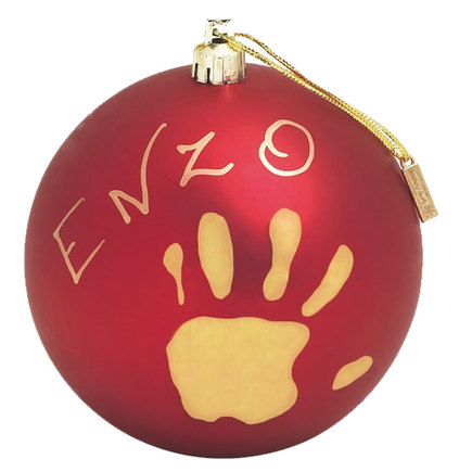 Boule de Noël personnalisable Rouge BABY ART - 4