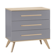 Chambre Lit 70x140 + Commode + Armoire FANON Gris BEBE9 CREATION - 3