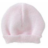 Bonnet maille rose naissance