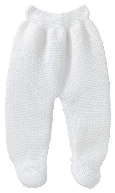 Pantalon avec pieds maille blanc naissance BEBE9 CREATION