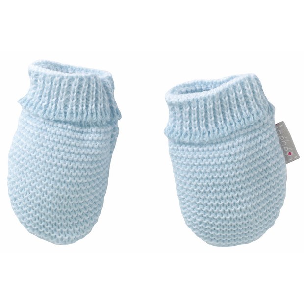 Moufles maille bleu pascal naissance BEBE9 CREATION