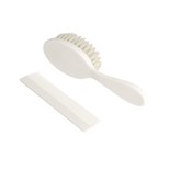 Brosse et peigne plastique blanc