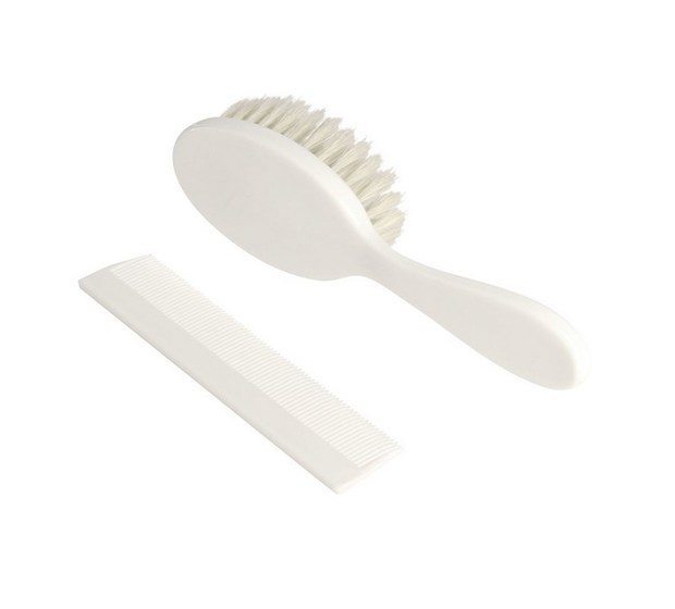 Brosse et peigne plastique blanc DBB