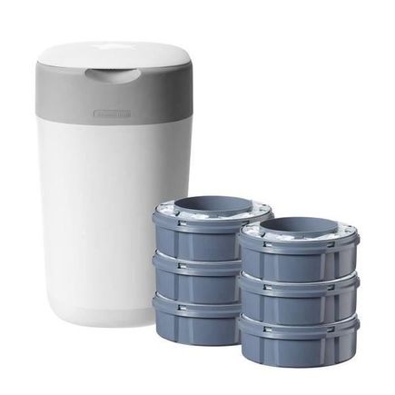Starter pack Twist&Click Bac à couches Blanc + 6 recharges TOMMEE TIPPEE