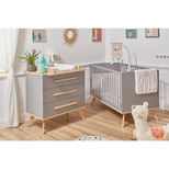 Chambre DUO Lit 70x140 + Commode FANON Gris