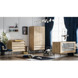 Chambre TRIO Lit 60x120 Commode Armoire BOSQUE Bois