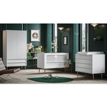 Chambre TRIO Lit 60x120 Commode Armoire BOSQUE Blanc