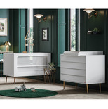 Chambre DUO Lit 60x120 Commode BOSQUE Blanc