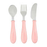 Set de 3 couverts inox old pink