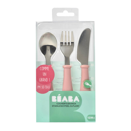 Set de 3 couverts inox old pink BEABA - 4