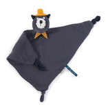 Doudou lange chat gris foncé Les Moustaches