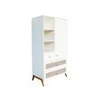 Armoire 1 porte 3 tiroirs tressage rotin MARELIA Neige THEO - 3