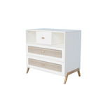 Commode 3 tiroirs Façade tressage rotin MARELIA Neige