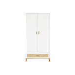 Armoire 2 portes Façade cannage rotin NAMI Neige