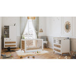 Chambre TRIO Lit 60x120 Commode Armoire MARELIA Neige