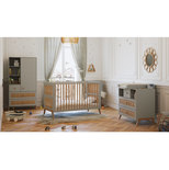 Chambre TRIO Lit 70x140 Commode Armoire MARELIA Lune