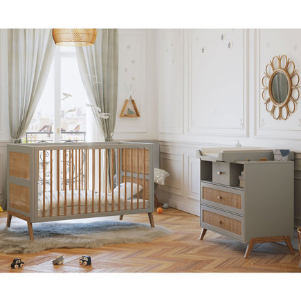 Chambre DUO Lit 70x140 Commode MARELIA Lune THEO