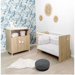 Chambre DUO Lit 60x120 Commode EDEN Bois/Blanc