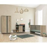 Chambre TRIO Lit 60x120 Commode Armoire NOVA Gris volcan