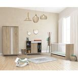 Chambre TRIO Lit 60x120 Commode Armoire NOVA Blanc