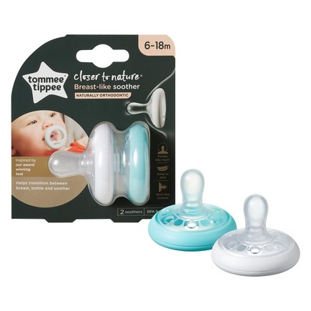 Sucette CTN - Forme Naturelle x2 6-18 mois TOMMEE TIPPEE