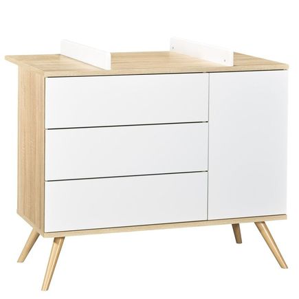 Commode 1 porte et 3 tiroirs blancs SEVENTIES SAUTHON - 5