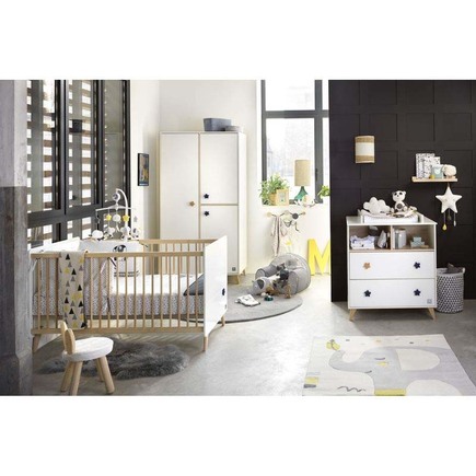 Chambre DUO Lit 70x140 Commode OSLO étoile SAUTHON