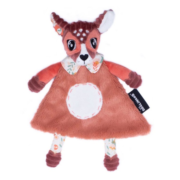 Doudou baby Melimelos la Biche Terracotta LES DEGLINGOS