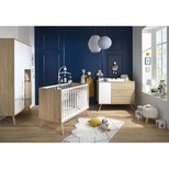 Chambre TRIO Lit 120x60 Commode Bois Armoire SEVENTIES PL OFF