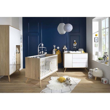 Chambre DUO Lit 140x70 + Commode Blanche SEVENTIES + PL OFF SAUTHON - 5