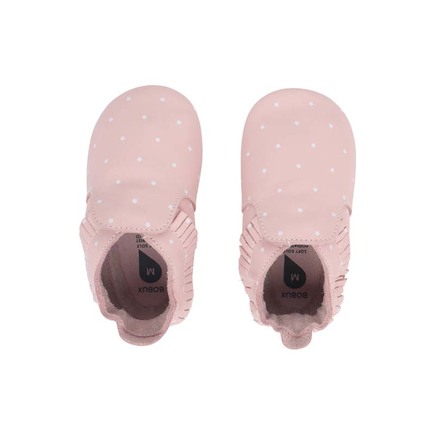 Chaussons en cuir 16-17 soft soles Rose Clair Etoiles S BOBUX