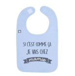 Bavoir Je vais chez Mamie Bleu Ciel