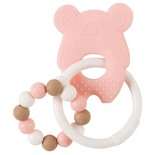 Anneau de dentition silicone souris billes rose