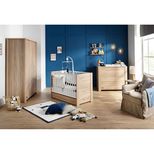 Chambre TRIO Lit 60x120 Commode Armoire ANTONIN Bois