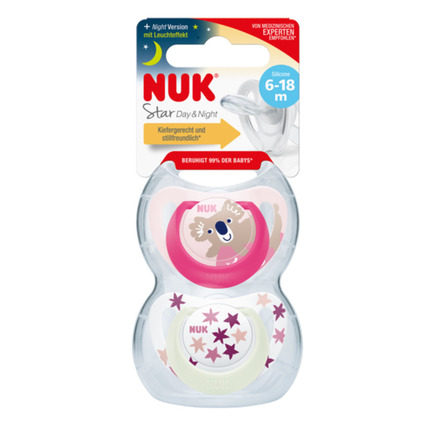 2 Sucettes STARLIGHT 6-18m Fille NUK - 2
