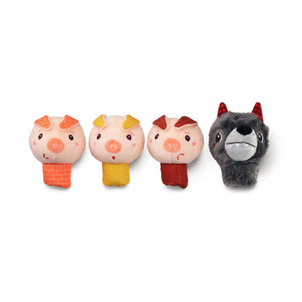 Le Loup et les Trois Cochons Marionnettes à Doigts Multicolore  LILLIPUTIENS
