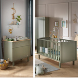 Chambre DUO Lit 70x140 Commode ELEONORE Kaki Plan à langer OFFERT