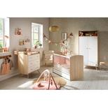 Chambre TRIO Lit 60x120 Commode Armoire ACCESS Blanc Bois Plan à langer OFFERT