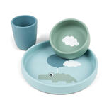 Coffret Repas en Silicone HAPPY CLOUDS Bleu