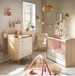Chambre DUO Lit 60x120 Commode ACCESS Blanc Bois Plan à langer OFFERT