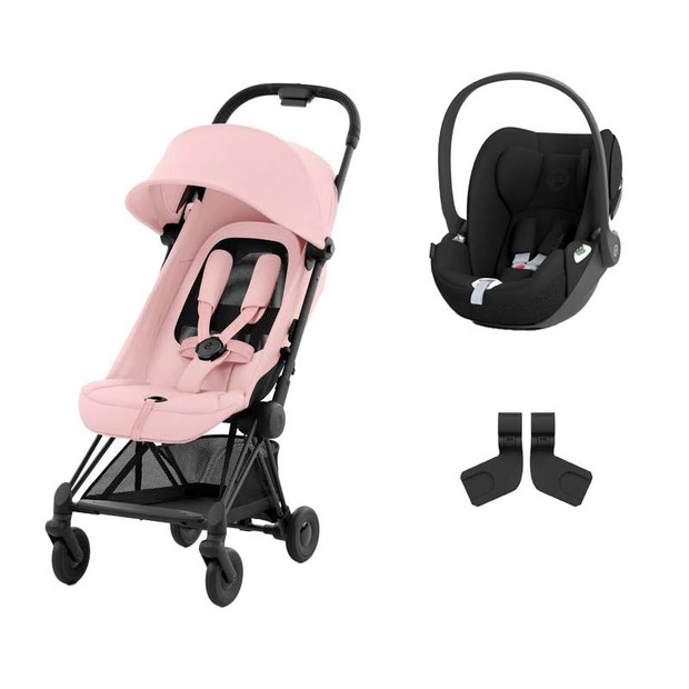 Poussette DUO Coya Matt Black Peach Pink + Cloud T Sepia Black CYBEX