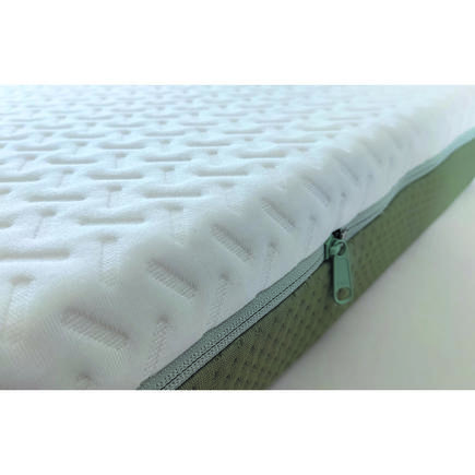 Matelas Aloé Vera Déhoussable 60x120x10 cm Blanc/Vert Olive CANDIDE - 7