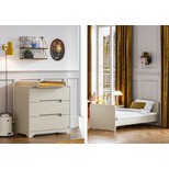 Chambre DUO Lit 70x140 cm + Commode OVA Gris/Beige