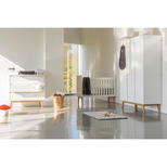 Chambre TRIO Lit 120x60 + Commode + Armoire 3P PURE White