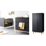 Chambre TRIO Lit 140x70 + Commode + Armoire 2P PURE Black