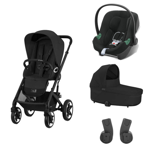 Poussette TRIO TALOS S LUX BLK Nacelle Cot S Lux Moon Black ATON B2 Volcano Black CYBEX