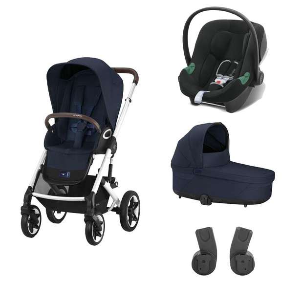 Poussette TRIO TALOS S LUX SLV Nacelle Cot S Lux Ocean Blue ATON B2 Volcano Black CYBEX