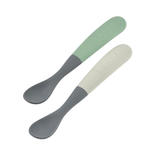 Lot de 2 Cuillères 1er Âge Silicone Mineral/Sage Green