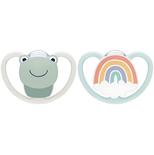 Lot de 2 Sucettes SPACE 0-6m Grenouille/Arc en ciel